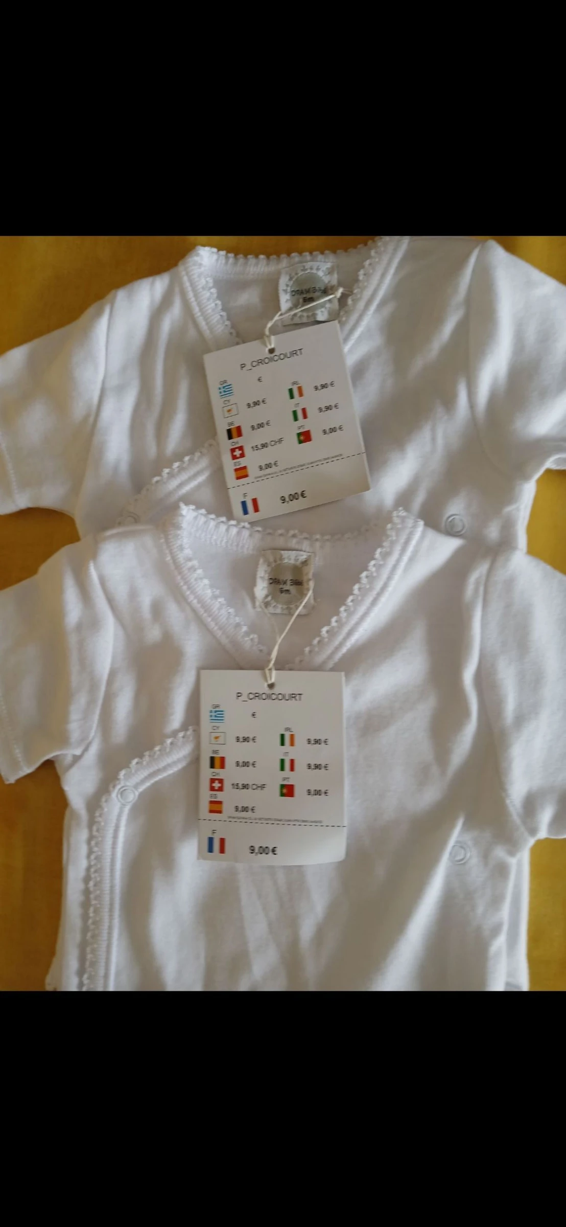 Lot of 2 short-sleeved bodysuits unisex DPAM 67 cm 6 months – photo 2